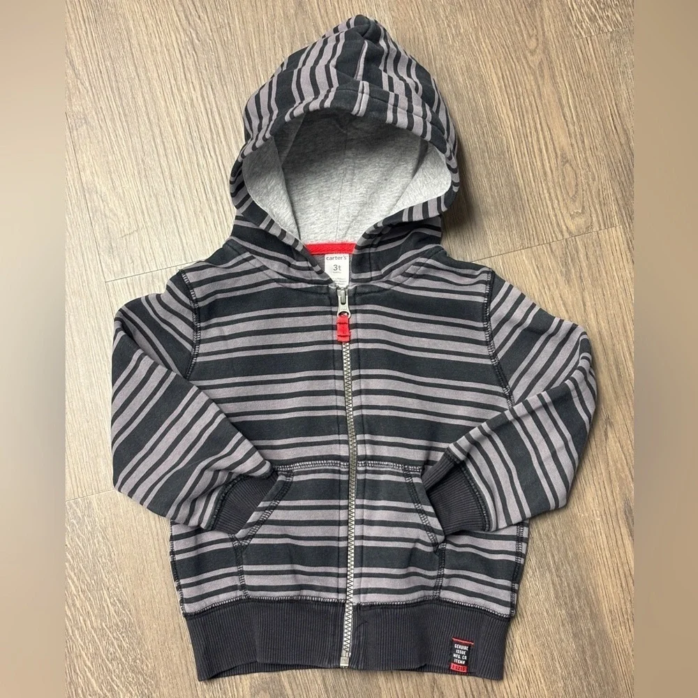 Carter's 3T Hooded Full Zip Striped Hoody, exclt cndtn. 15% off w 2+ bndl
